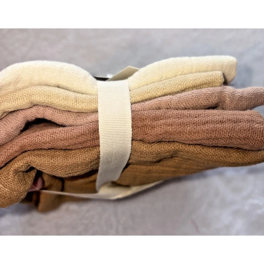 Casaluna™ 5pk Organic Gauze Washcloth Set in Warm Colors - Loop to Hang